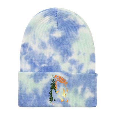 Bigfoot Halloween Costume Sasquatch Silhouette Wolf Howling Tie Dye 12in Knit Beanie