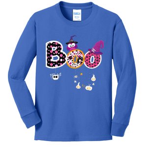 Boo Halloween Costume Spiders Ghosts Pumkin & Witch Hat Gift Kids Long Sleeve Shirt