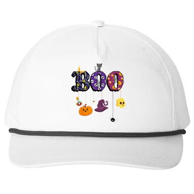 Boo Halloween Costume Spiders Ghosts Pumkin & Witch Hat Snapback Five-Panel Rope Hat