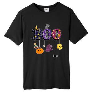 Boo Halloween Costume Spiders Ghosts Pumkin & Witch Hat Tall Fusion ChromaSoft Performance T-Shirt