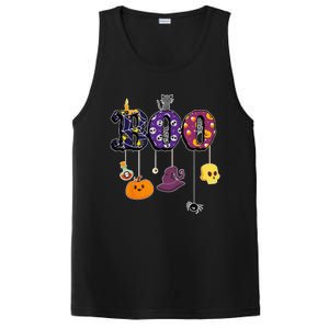 Boo Halloween Costume Spiders Ghosts Pumkin & Witch Hat PosiCharge Competitor Tank