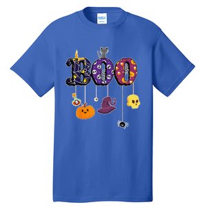 Boo Halloween Costume Spiders Ghosts Pumkin & Witch Hat Tall T-Shirt