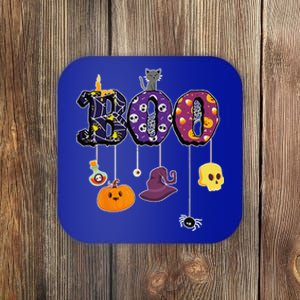 Boo Halloween Costume Spiders Ghosts Pumkin & Witch Hat Coaster