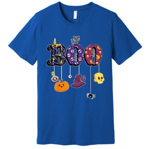 Boo Halloween Costume Spiders Ghosts Pumkin & Witch Hat Premium T-Shirt