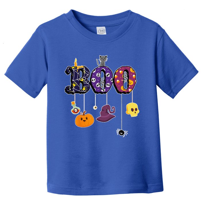 Boo Halloween Costume Spiders Ghosts Pumkin & Witch Hat Toddler T-Shirt