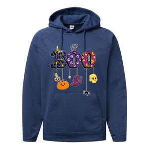 Boo Halloween Costume Spiders Ghosts Pumkin & Witch Hat Performance Fleece Hoodie