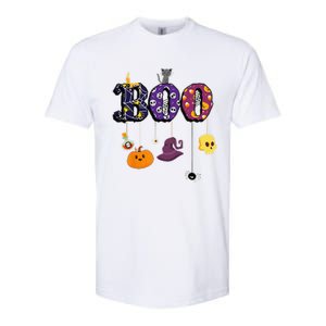 Boo Halloween Costume Spiders Ghosts Pumkin & Witch Hat Softstyle CVC T-Shirt