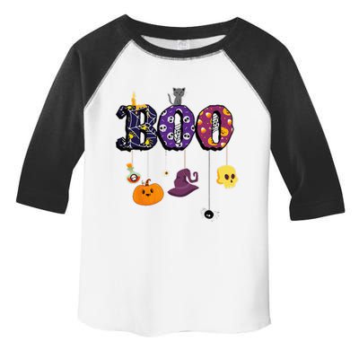 Boo Halloween Costume Spiders Ghosts Pumkin & Witch Hat Toddler Fine Jersey T-Shirt