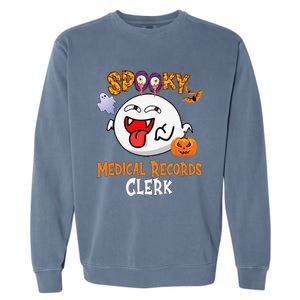 Boo Halloween Costume Spooky Medical Records Clerk Garment-Dyed Sweatshirt