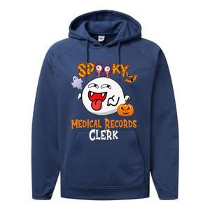 Boo Halloween Costume Spooky Medical Records Clerk Performance Fleece Hoodie