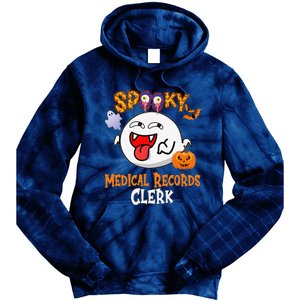 Boo Halloween Costume Spooky Medical Records Clerk Tie Dye Hoodie