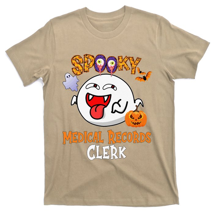 Boo Halloween Costume Spooky Medical Records Clerk T-Shirt