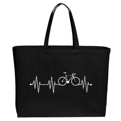 Bicycle Heartbeat Cycling For Cyclist Cotton Canvas Jumbo Tote