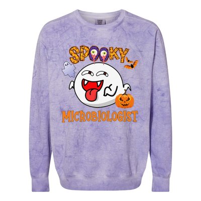 Boo Halloween Costume Spooky Microbiologist Colorblast Crewneck Sweatshirt