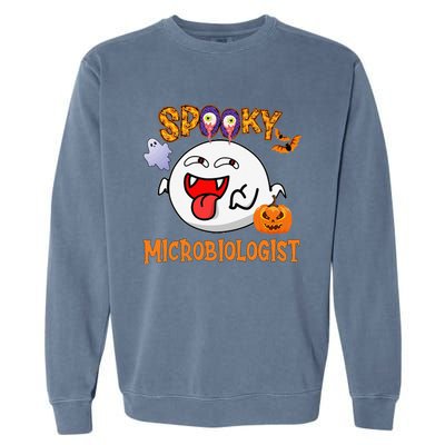 Boo Halloween Costume Spooky Microbiologist Garment-Dyed Sweatshirt