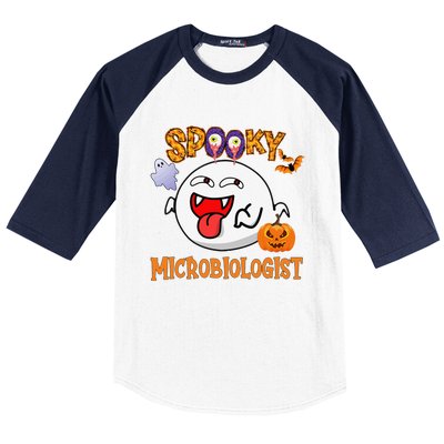 Boo Halloween Costume Spooky Microbiologist Baseball Sleeve Shirt