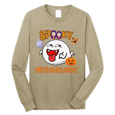 Boo Halloween Costume Spooky Microbiologist Long Sleeve Shirt