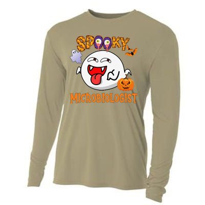 Boo Halloween Costume Spooky Microbiologist Cooling Performance Long Sleeve Crew