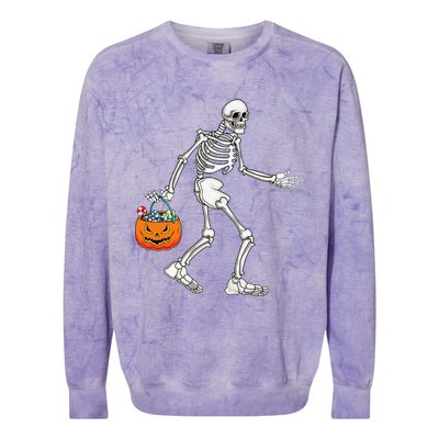 Bigfoot Halloween Costume Sasquatch Skeleton Spooky Yeti Love Colorblast Crewneck Sweatshirt