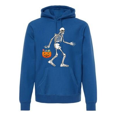 Bigfoot Halloween Costume Sasquatch Skeleton Spooky Yeti Love Premium Hoodie