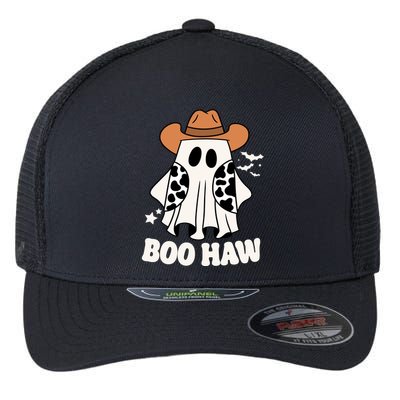 Boo Haw Country Ghost Funny Halloween Flexfit Unipanel Trucker Cap