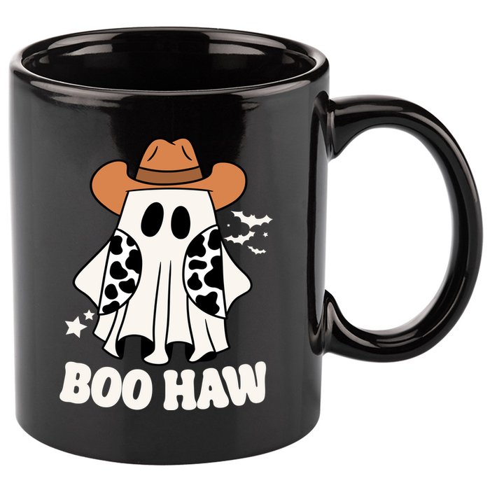 Boo Haw Country Ghost Funny Halloween 11oz C Handle Ceramic Mug