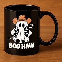 Boo Haw Country Ghost Funny Halloween 11oz C Handle Ceramic Mug