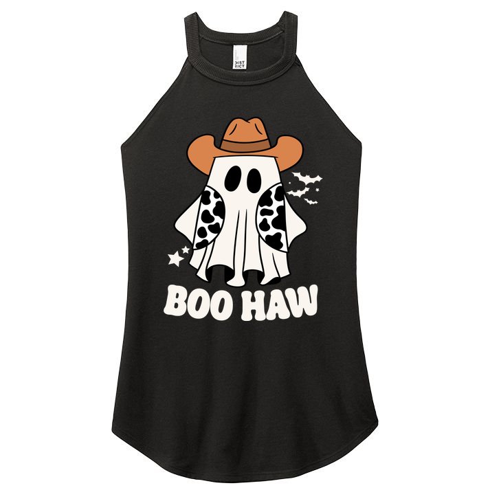 Boo Haw Country Ghost Funny Halloween Women's Perfect Tri Rocker Tank