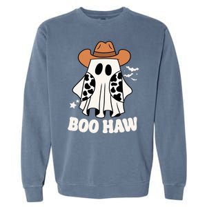 Boo Haw Country Ghost Funny Halloween Garment-Dyed Sweatshirt