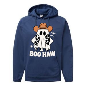 Boo Haw Country Ghost Funny Halloween Performance Fleece Hoodie