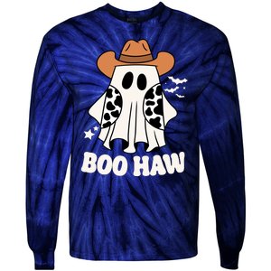 Boo Haw Country Ghost Funny Halloween Tie-Dye Long Sleeve Shirt