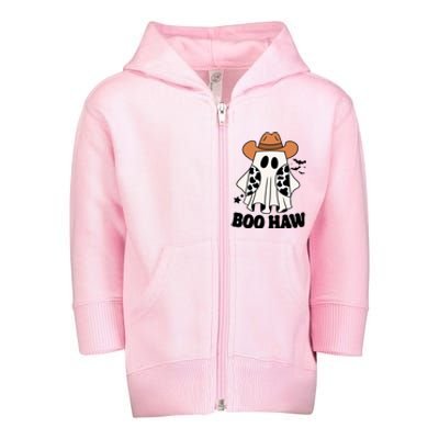 Boo Haw Country Ghost Funny Halloween Toddler Zip Fleece Hoodie