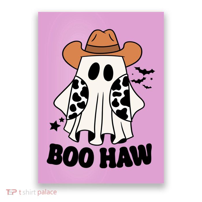 Boo Haw Country Ghost Funny Halloween Poster