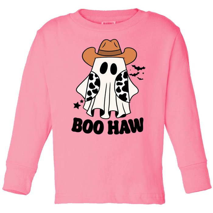 Boo Haw Country Ghost Funny Halloween Toddler Long Sleeve Shirt