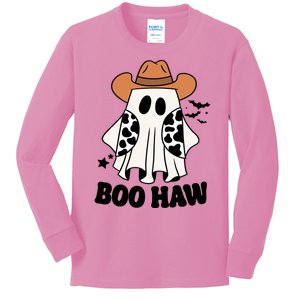 Boo Haw Country Ghost Funny Halloween Kids Long Sleeve Shirt