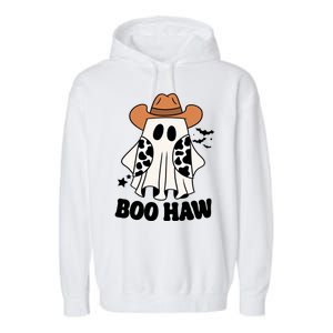 Boo Haw Country Ghost Funny Halloween Garment-Dyed Fleece Hoodie