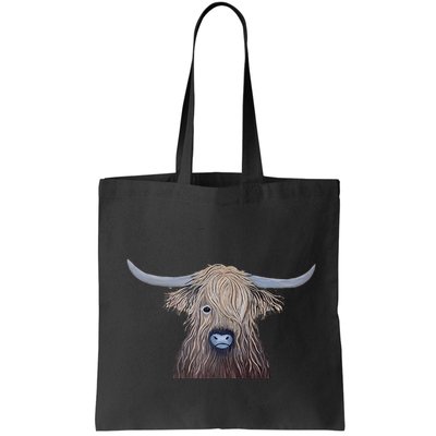 Bull Highland Cow Painting Charming Art Bag