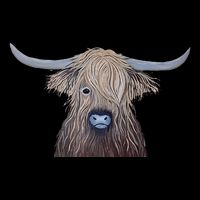 Bull Highland Cow Painting Charming Art Premium T-Shirt