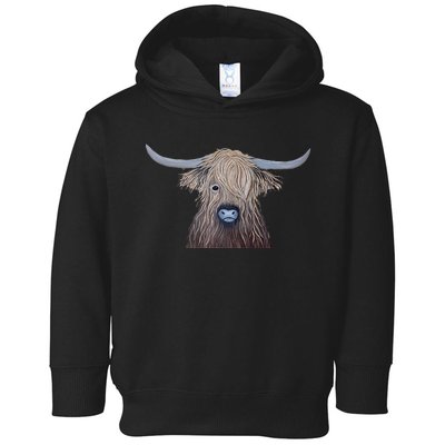 Bull Highland Cow Painting Charming Art Toddler Hoodie