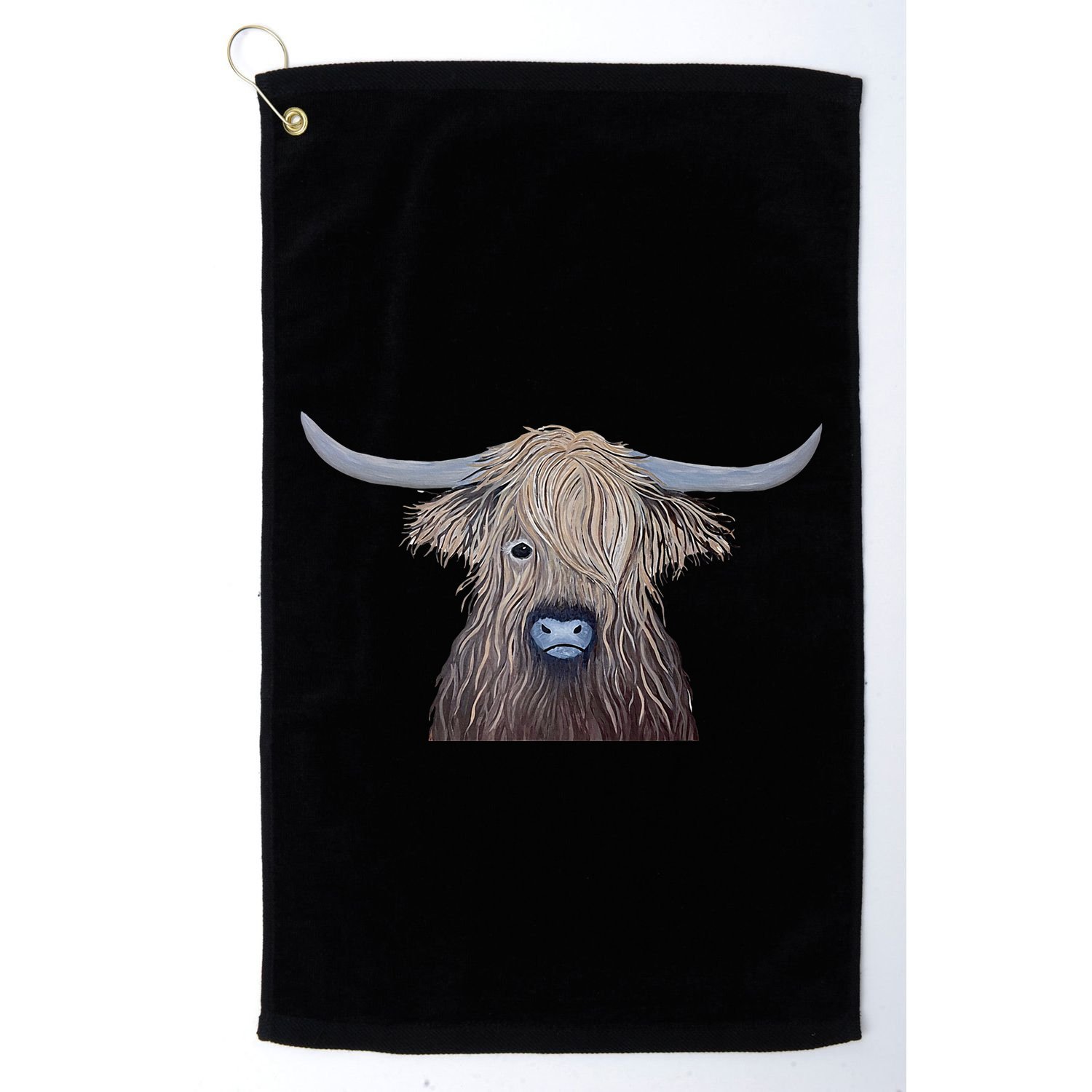 Bull Highland Cow Painting Charming Art Golf Towel