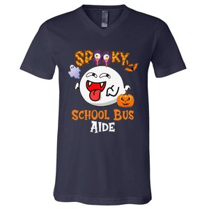 Boo Halloween Costume Spooky School Bus Aide V-Neck T-Shirt