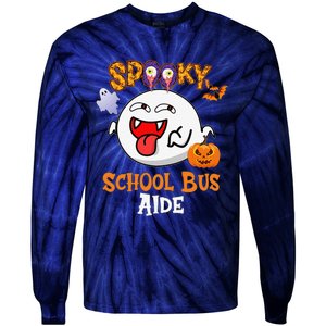 Boo Halloween Costume Spooky School Bus Aide Tie-Dye Long Sleeve Shirt