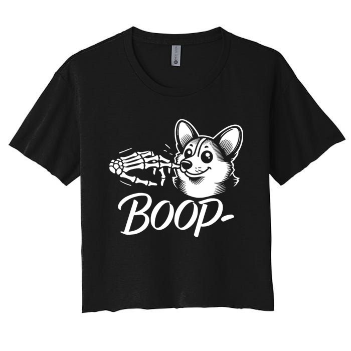 Boop Halloween Corgi Funny Corgi Halloween Women's Crop Top Tee