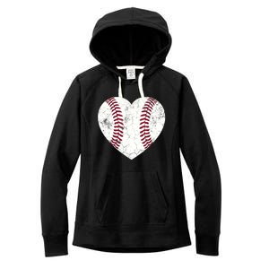 Baseball Heart Cute Mom Dad Brother Sister Family Baseball Women's Fleece Hoodie