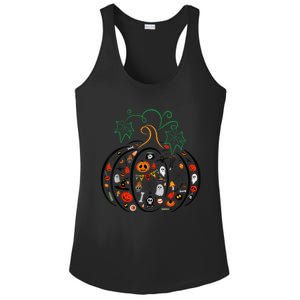 Boo Halloween Costume Spiders, Ghosts, Pumkin & Witch Hat Ladies PosiCharge Competitor Racerback Tank