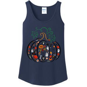 Boo Halloween Costume Spiders, Ghosts, Pumkin & Witch Hat Ladies Essential Tank