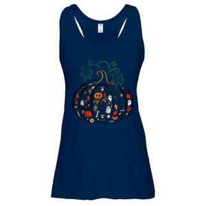 Boo Halloween Costume Spiders, Ghosts, Pumkin & Witch Hat Ladies Essential Flowy Tank