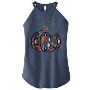 Boo Halloween Costume Spiders, Ghosts, Pumkin & Witch Hat Women's Perfect Tri Rocker Tank