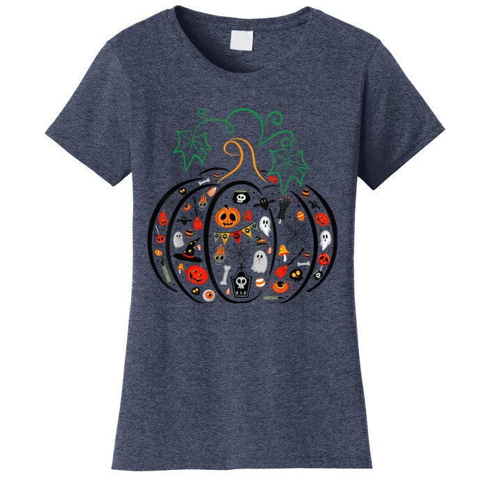 Boo Halloween Costume Spiders, Ghosts, Pumkin & Witch Hat Women's T-Shirt