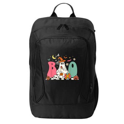 Boo Halloween Costume Spiders Ghosts Pumkin & Witch Hat City Backpack